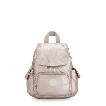 Kipling City Pack Mini Metallic Rugzak Beige | BE 1491GS